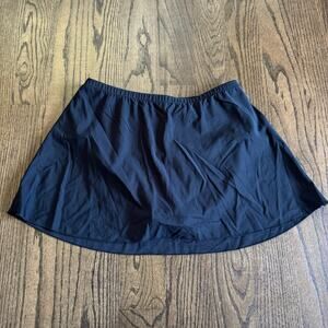 Miraclesuit Womens Solid Black Swim Skirt Attached Brief Suit Bottom Size 12